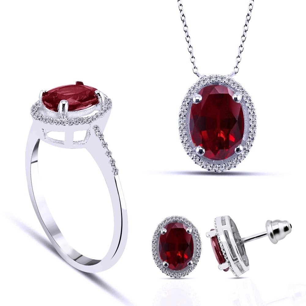 Комплект с Рубини и диаманти 3.77 карата